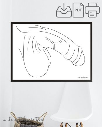 Penis Poster Line Artwork Printable Nude Line Art Prints For Sexy