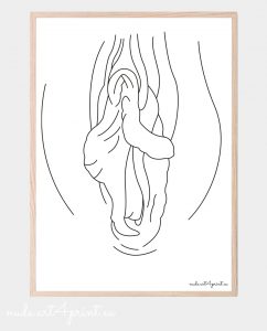 Yoni Artwork Printable Vagina Drawing Nude Line Art Prints For Sexy