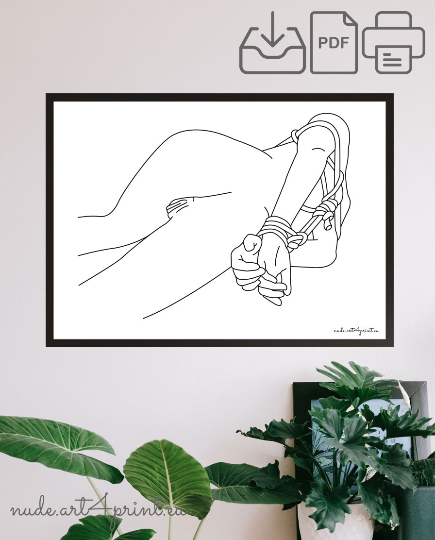 BDSM art print erotic poster women sexy - Nude line art prints for sexy  bedroom interior decoration or lover gifts - erotic posters and canvas