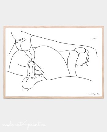 Double penetration fucking act explicit print group sex drawing