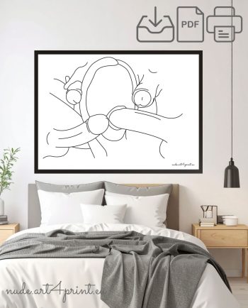 Gangbang blowjob print easy stylized group sex art sketch download