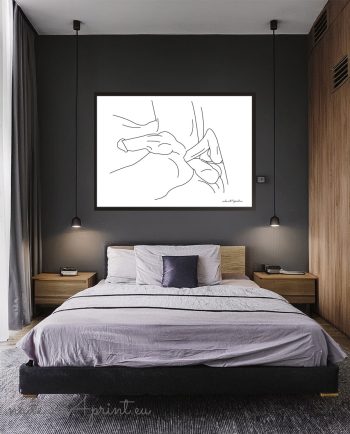Gay double penetration fuck artwork bedroom decoration