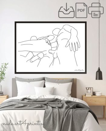 Gay fuck open act line art print for bedroom