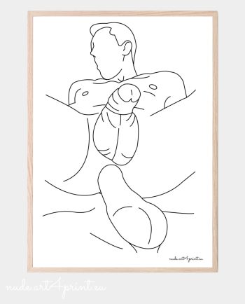 Gay love print line art