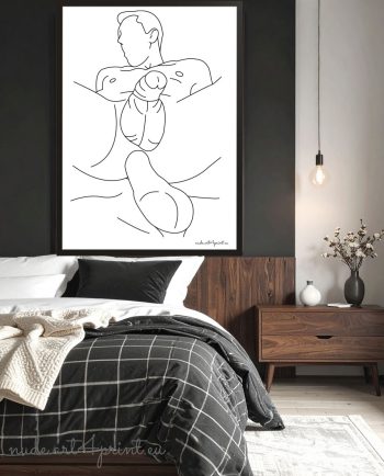 Gay love print line art