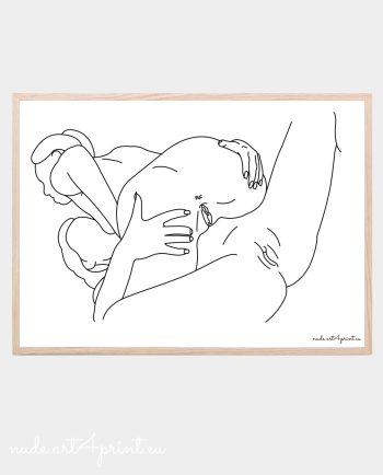 Girls sex lesbian nude vagina artwork poster lines print