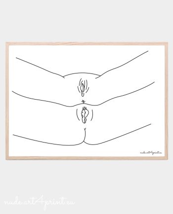 Lesbian spread pussy prints nude girls open vagina line artwork