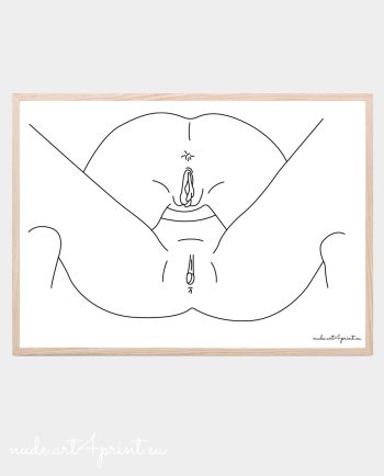 Lesbian vaginas art print digital wall poster