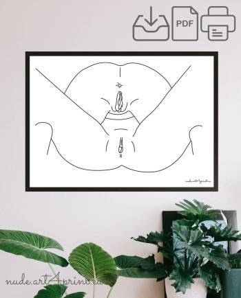 Lesbian vaginas art print digital wall poster