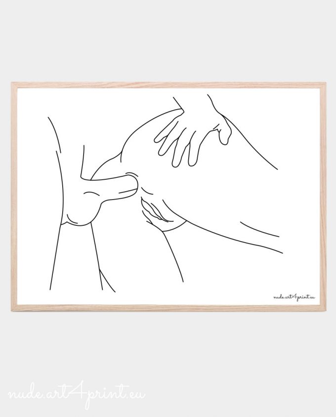 Close-up anal sex art for download - Nude line art prints for ...