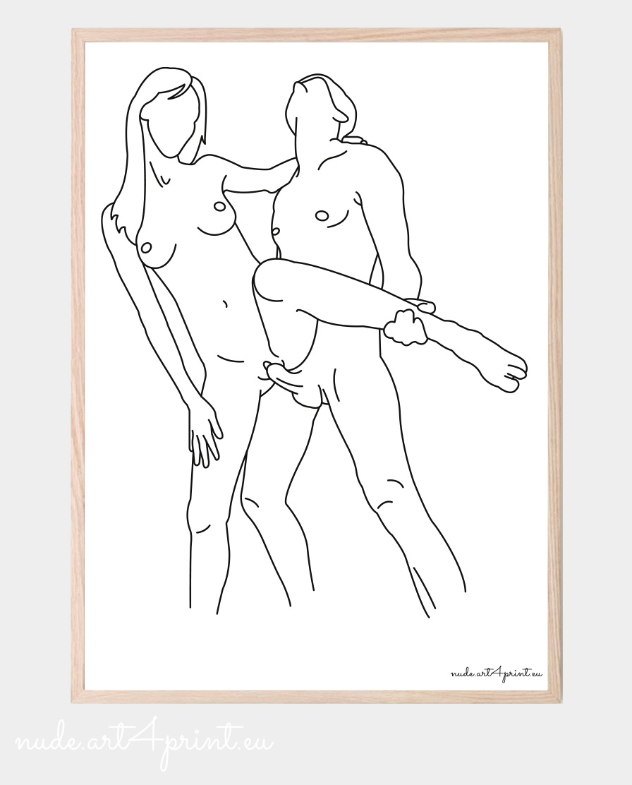 Couple sex art print for bedroom decoration canvas posters frames - Nude  line art prints for sexy bedroom interior decoration or lover gifts -  erotic posters and canvas