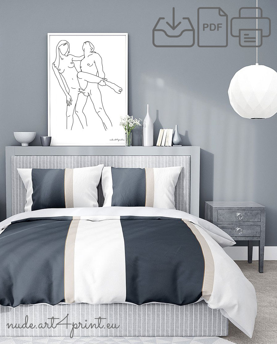 Couple sex art print for bedroom decoration canvas posters frames - Nude  line art prints for sexy bedroom interior decoration or lover gifts -  erotic posters and canvas