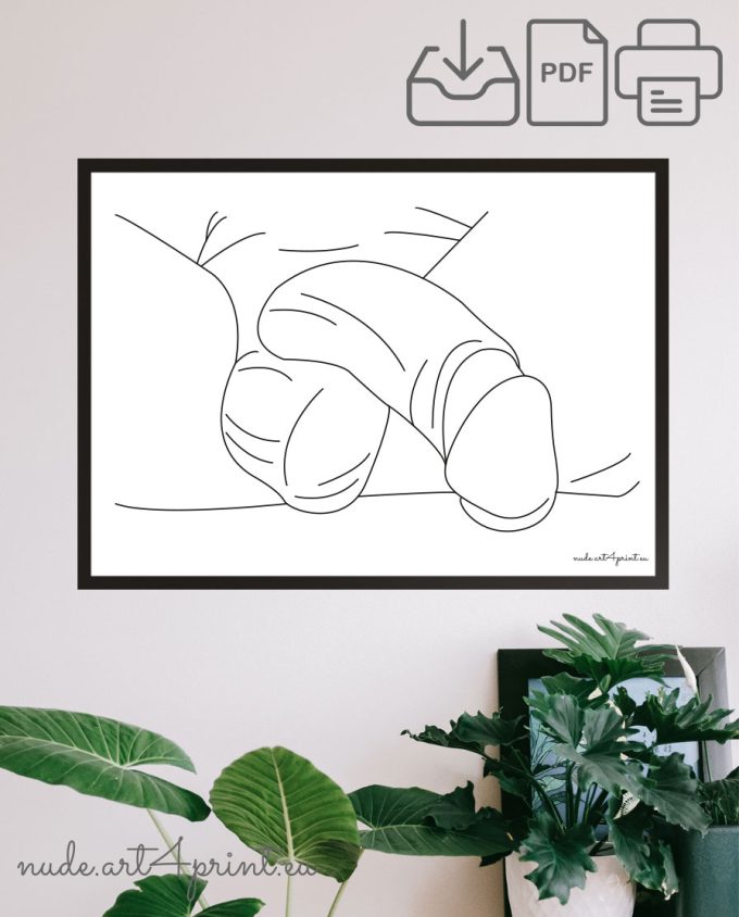 penis print poster guy gift printable dick canva cock artwork