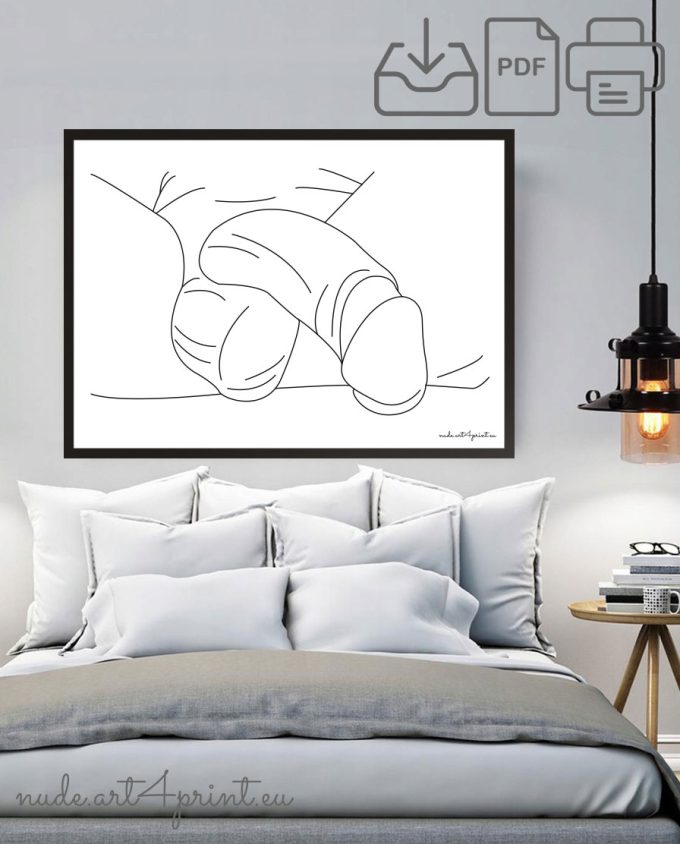 penis print poster guy gift printable dick canva cock artwork