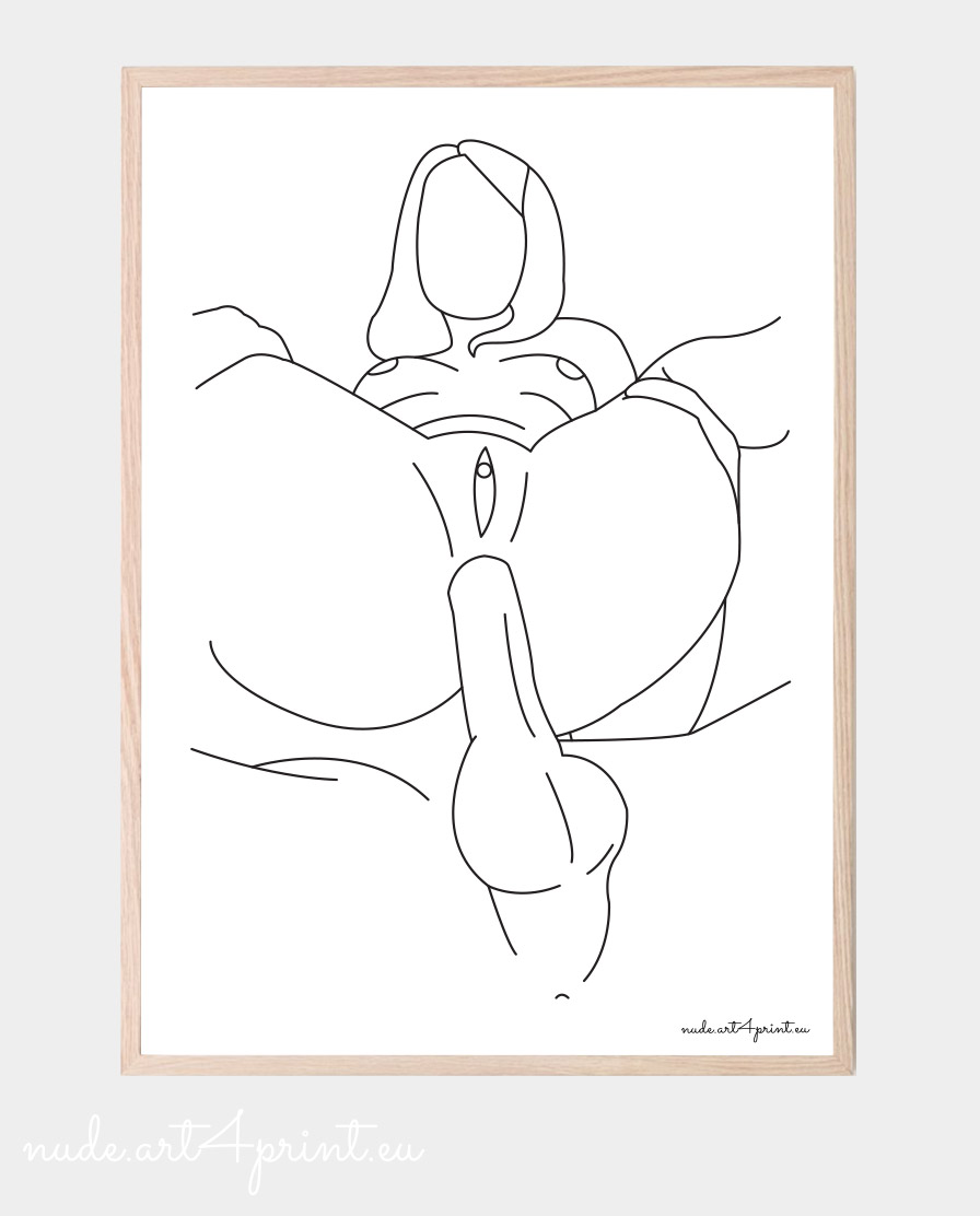 Sex art for download and print - Nude line art prints for sexy bedroom  interior decoration or lover gifts - erotic posters and canvas